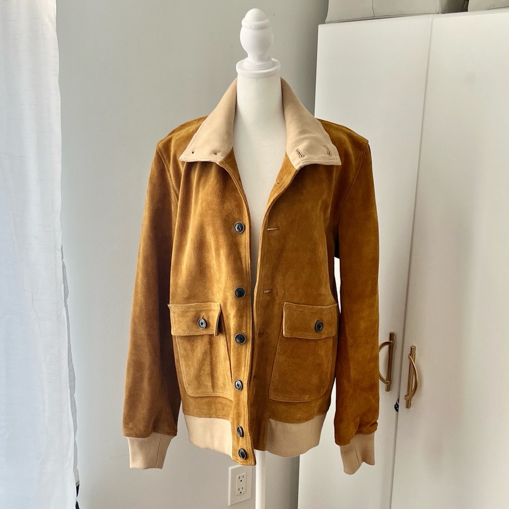Men - Suede Stunning Jacket with Tan Accents